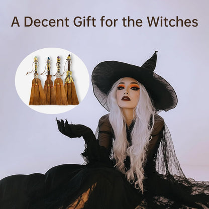 Witches Broom Wiccan Decor, Witch Natural Crystals Magic Broom, Wiccan Supplies and Tools, Besom Broom Witchcraft Supplies Wiccan Altar Pagan Altar Supplies, Halloween Present for Witches