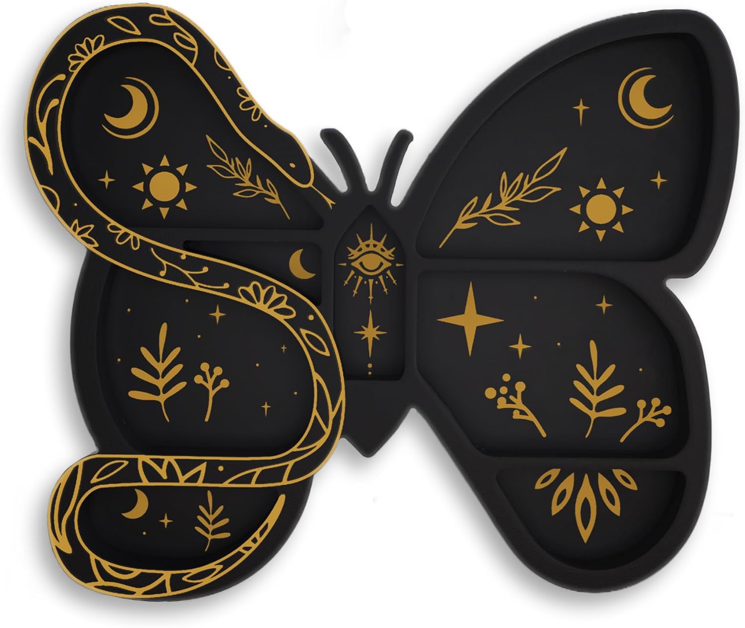 Butterfly & Snake Wall Shelf for Crystals Rocks Gems Healing Stones, Trinket & Knick Knack Shelf for Wiccans, Cute Shelves Unique Whimsical Spiritual Witchy Hippie Fairycore Forest Curio Decor