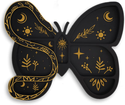 Butterfly & Snake Wall Shelf for Crystals Rocks Gems Healing Stones, Trinket & Knick Knack Shelf for Wiccans, Cute Shelves Unique Whimsical Spiritual Witchy Hippie Fairycore Forest Curio Decor