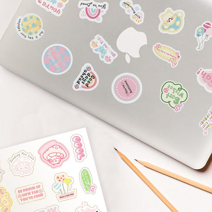 50PCS Mushroom Stickers, Vinyl Waterproof Decals for Water Bottle Phone Case Laptop Scrapbook Luggage, Plant Stickers for DIY Mushroom Decor Gift