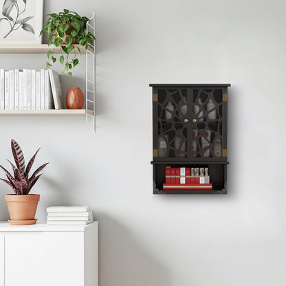 Gothic Spider Web Tabletop & Wall Shelf, Dark Goth Academia Witchy Decor, Vintage Coffin Flaoting Shelves, Halloween Decor Trinket & Knick Knack Shelf, Unique Wall Decor for Goth Lovers