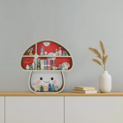 Cute Mushroom Wall Decor Gift Trinket Knick Knack Shelf Wooden Shelf for Crystals Rocks Gems Healing Stones Oddities and Curiosities Crystal Holder Whimsical Witchy Hippie Forest Room Wall Decor