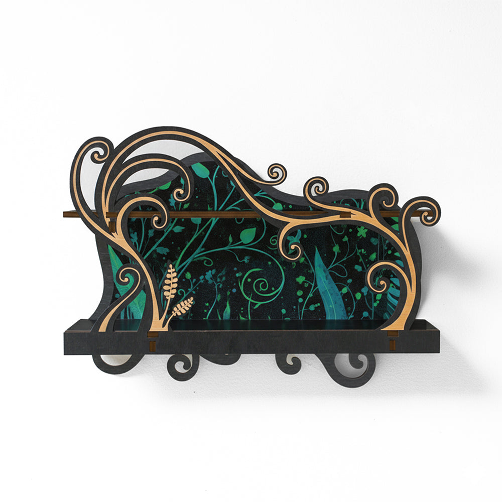 [Floating Shelf]1pc Wall Shelf for Crystals Rocks Gems Healing Stones, Wall Decoration, Trinket Knick Knack Shelf Crystals Holder Organizer, Wooden Wall Shelf for Witch Witchy Wiccan Vine Decor Spiritual Gifts, Halloween Decoration, Gift