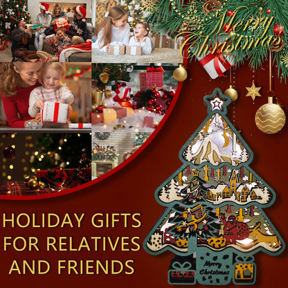 Christmas Tree 3D Wood Carving Light