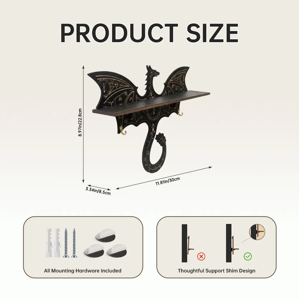 FNYDOX Fantasy Decor Dragon Shelf