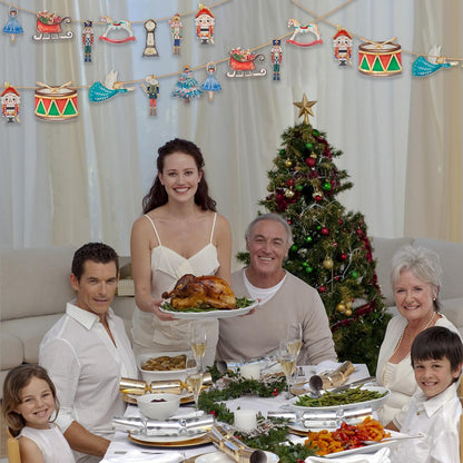 Christmas Nutcracker Ornament Set 24 PCS, Wooden Nutcracker Creative Decorations, Nut Hanging Christmas Statues Set, Christmas Tree Hanging Figurines Decor, Holiday Presents for Home Party, Xmas Gifts