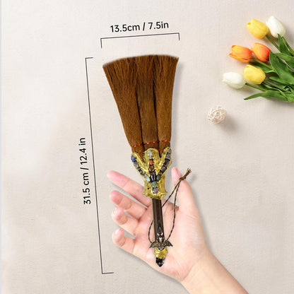 Witches Broom Wiccan Decor, Witch Natural Crystals Magic Broom, Wiccan Supplies and Tools, Besom Broom Witchcraft Supplies Wiccan Altar Pagan Altar Supplies, Halloween Present for Witches
