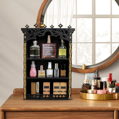 Large Gothic Crystal Shelf Display for Wall, Wooden Witchy Shelves for Home Decor, Trinket Knick Knack Shelf for Crystals Rocks Gems and Stones, Witch Crystals Storage Holder Organizer