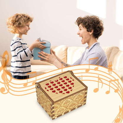 You are My Sunshine Music Box, Mom Mothers Day Birthday Gifts from Daughter Son Child Kids, Hand Crank I Love You Heart Engraved Musical Box