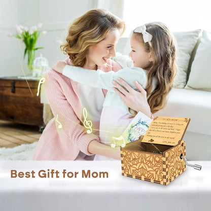 Music Box Best Mom Ever Gifts for Mom Birthday Gifts from Son Daughter, I Love You from The Moon and Back Wooden Musical Box, You are My Sunshine Mothers Day Christmas Thanksgiving Present