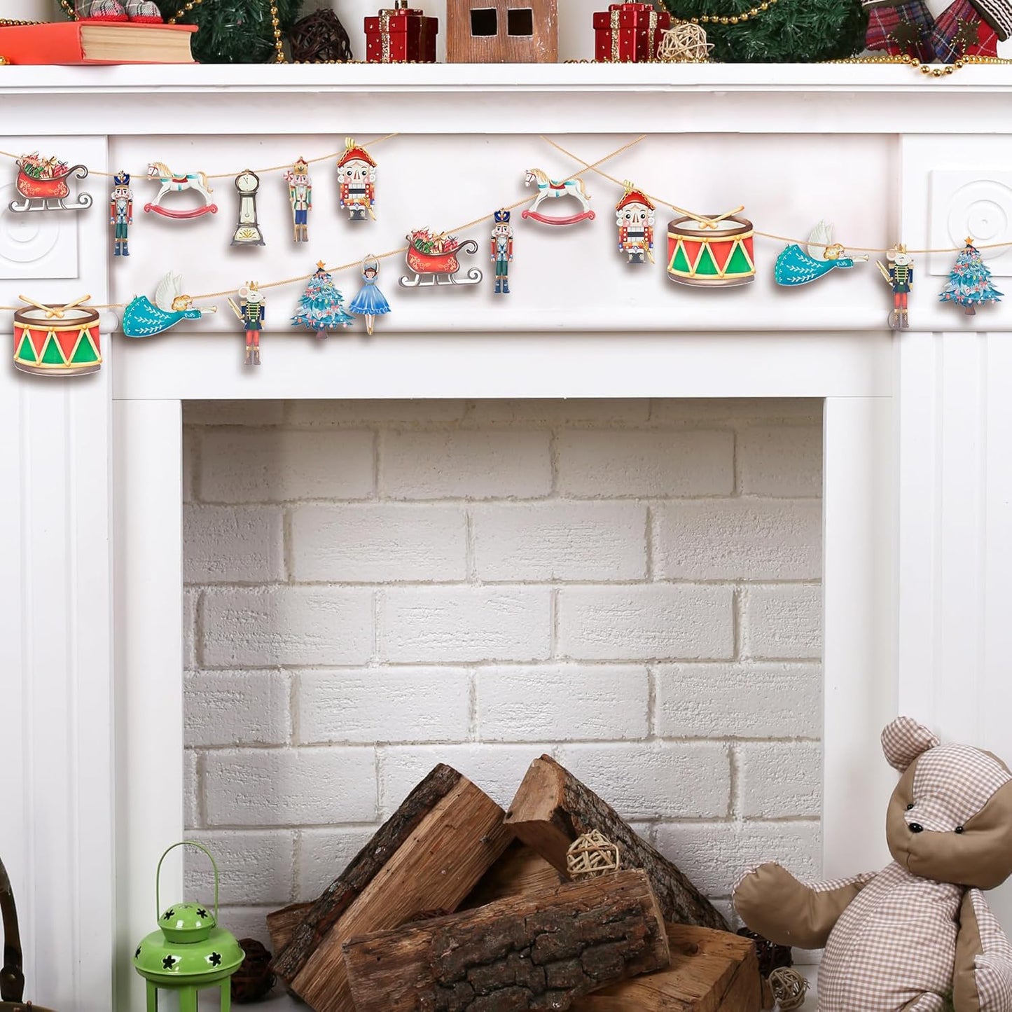 Christmas Nutcracker Ornament Set 24 PCS, Wooden Nutcracker Creative Decorations, Nut Hanging Christmas Statues Set, Christmas Tree Hanging Figurines Decor, Holiday Presents for Home Party, Xmas Gifts