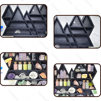 Superb craftsmanship crystal display shelf for a witchy decor aesthetic