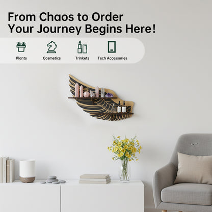 Griffin Wings Crystal Display Shelf, Rock Gem Stone Holder, Essential Oils Nail Polish Organizer, Trinket Knick Knack Shelf Wall Mounted, Witch Witchy Wiccan Home Decor