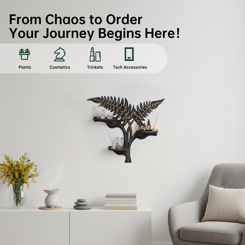 Vine Decor Crystal Display Shelf, Rock Gem Stone Holder, Essential Oils Nail Polish Organizer, Gothic Trinket Knick Knack Shelf Wall Mounted, Witch Witchy Wiccan Home Decoration