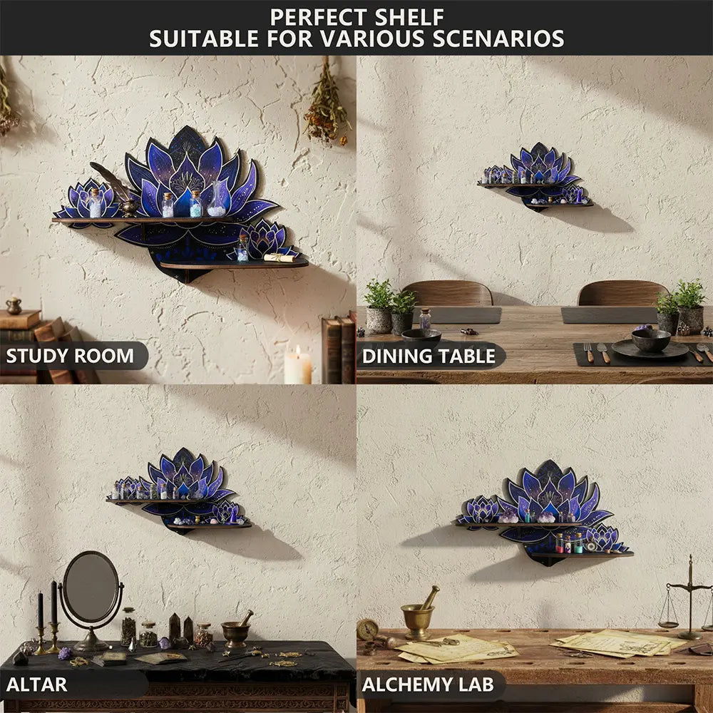 FNYDOX Purple Lotus Flower Wall Shelf