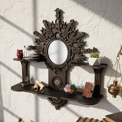 FNYDOX Vintage Floating Shelf with Mirror