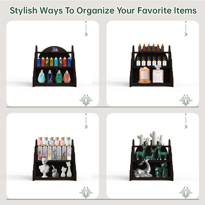 [Pedestals]1pc Wooden Mandala Pedestals, Crystal Display Shelf For Living Room, Bedroom, Rock Gem Stone Desktop Storage Organizer, Essential Oil Holder Hanging Case, Meditation Art Spiritual Gift, Perfect Gift