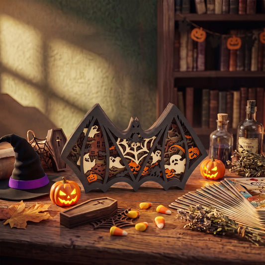 FNYDOX Halloween Bat Wooden Decor