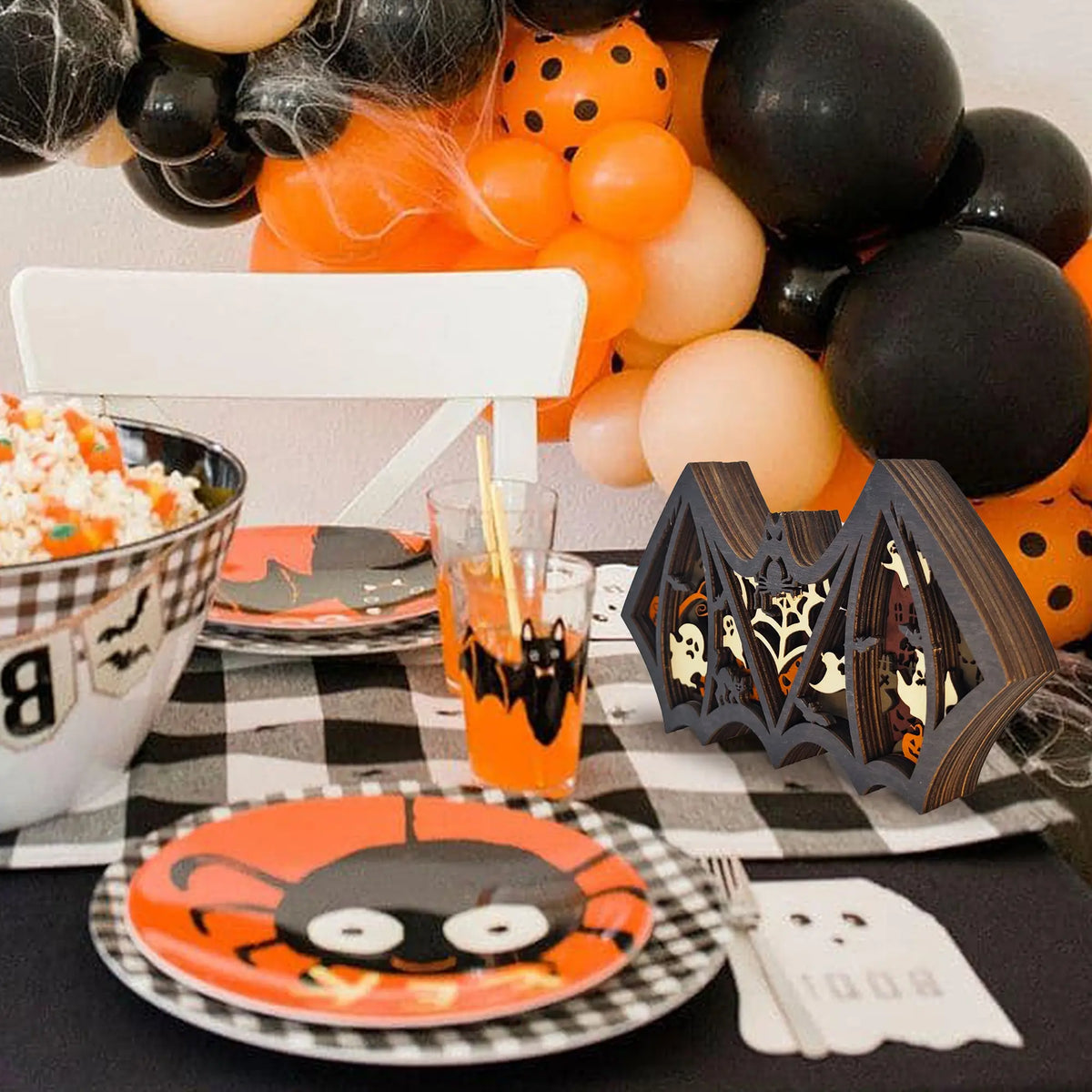 FNYDOX Halloween Bat Wooden Decor