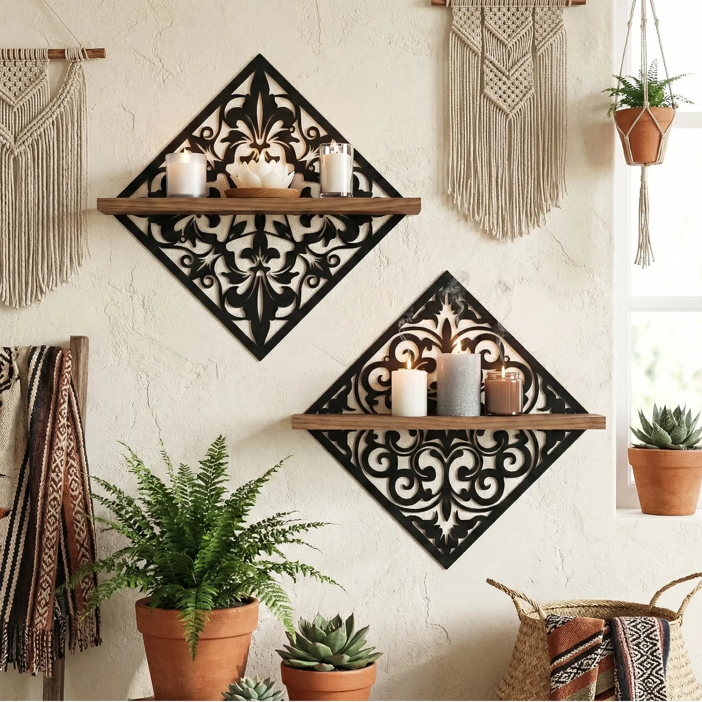 FNYDOX Metal Floating Shelf (2PCS)