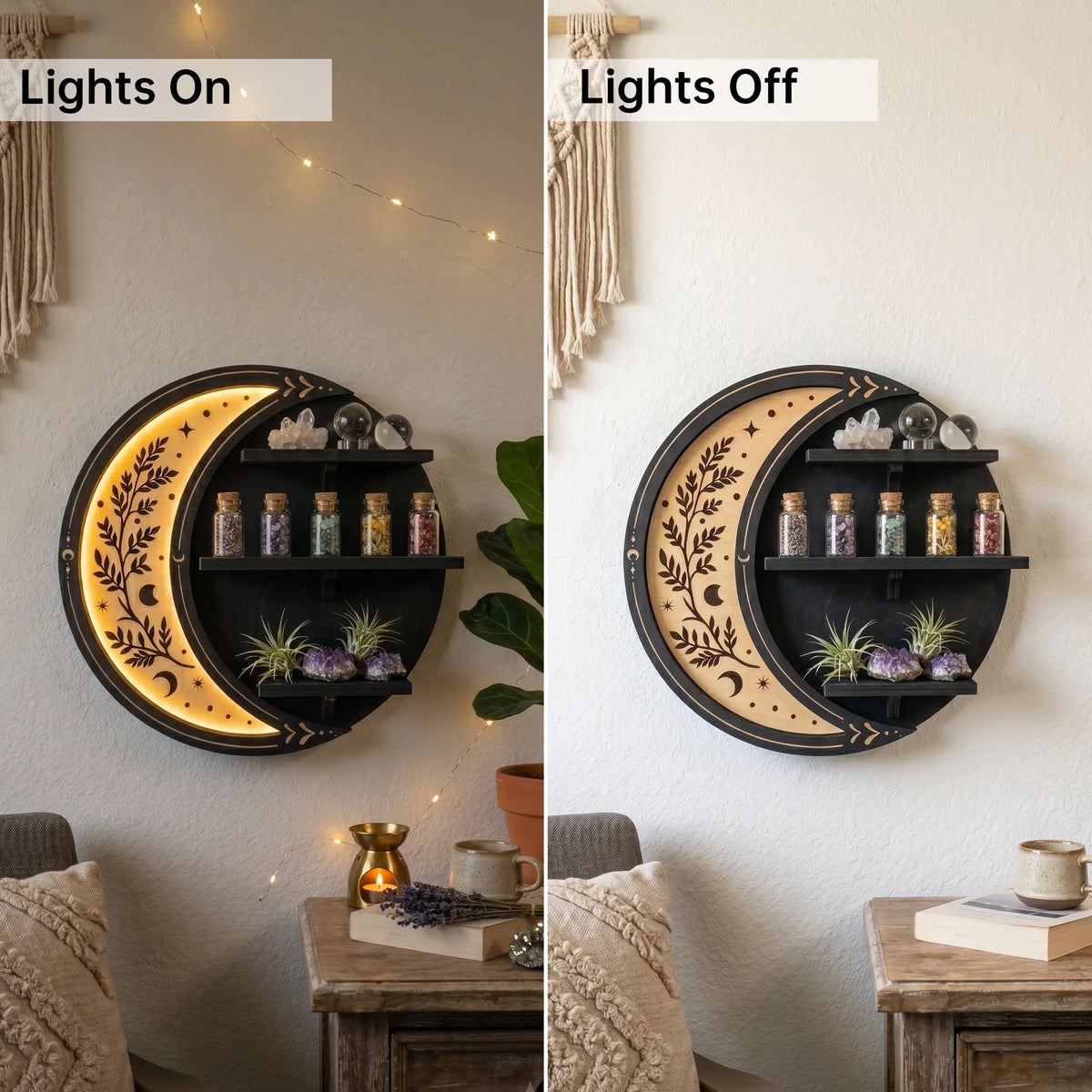 FNYDOX Cordless Wall Shelf with LED Light