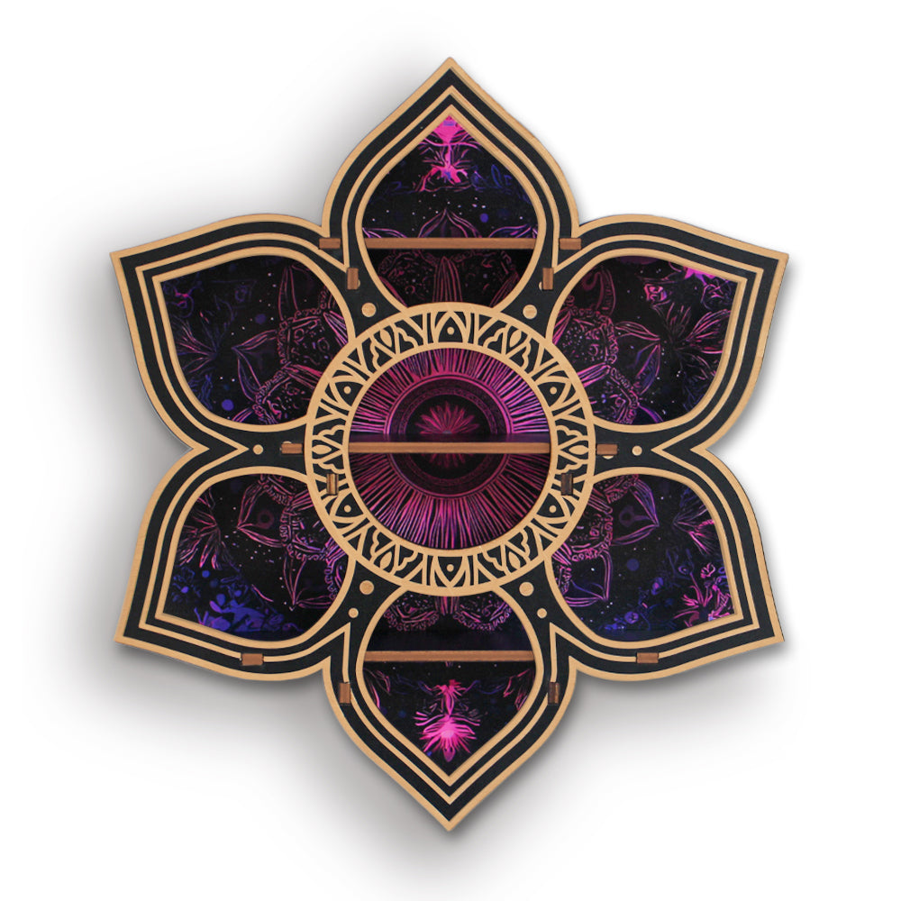 [Floating Shelf] 1pc Wooden Wall Shelf for Crystals Rocks Gems Healing Stones, Trinket Knick Knack Shelf Crystals Holder Organizer, Wooden Wall Shelf for Witch Witchy Wiccan Decor Spiritual Gifts