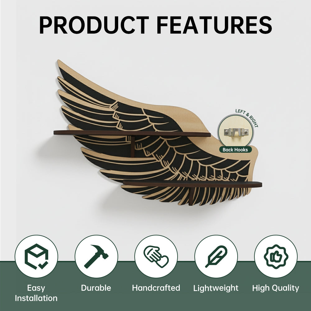 Griffin Wings Crystal Display Shelf, Rock Gem Stone Holder, Essential Oils Nail Polish Organizer, Trinket Knick Knack Shelf Wall Mounted, Witch Witchy Wiccan Home Decor