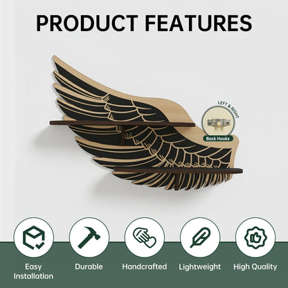 Griffin Wings Crystal Display Shelf, Rock Gem Stone Holder, Essential Oils Nail Polish Organizer, Trinket Knick Knack Shelf Wall Mounted, Witch Witchy Wiccan Home Decor