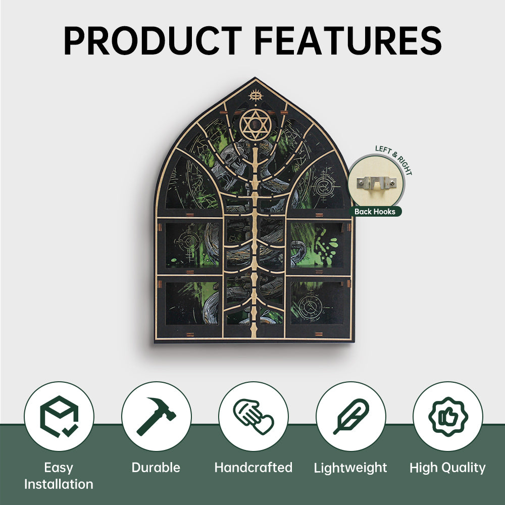 FNYDOXGI Wooden Floating Shelf, Gothic Trinket Display Shelf & Crescent Moon Wall Decor For Rocks Gems Healing Stones Crystals Display, Celestial Decor Crystal Holder Witchy Wall Decor, Halloween Decoration, Halloween Wall Decor Gift