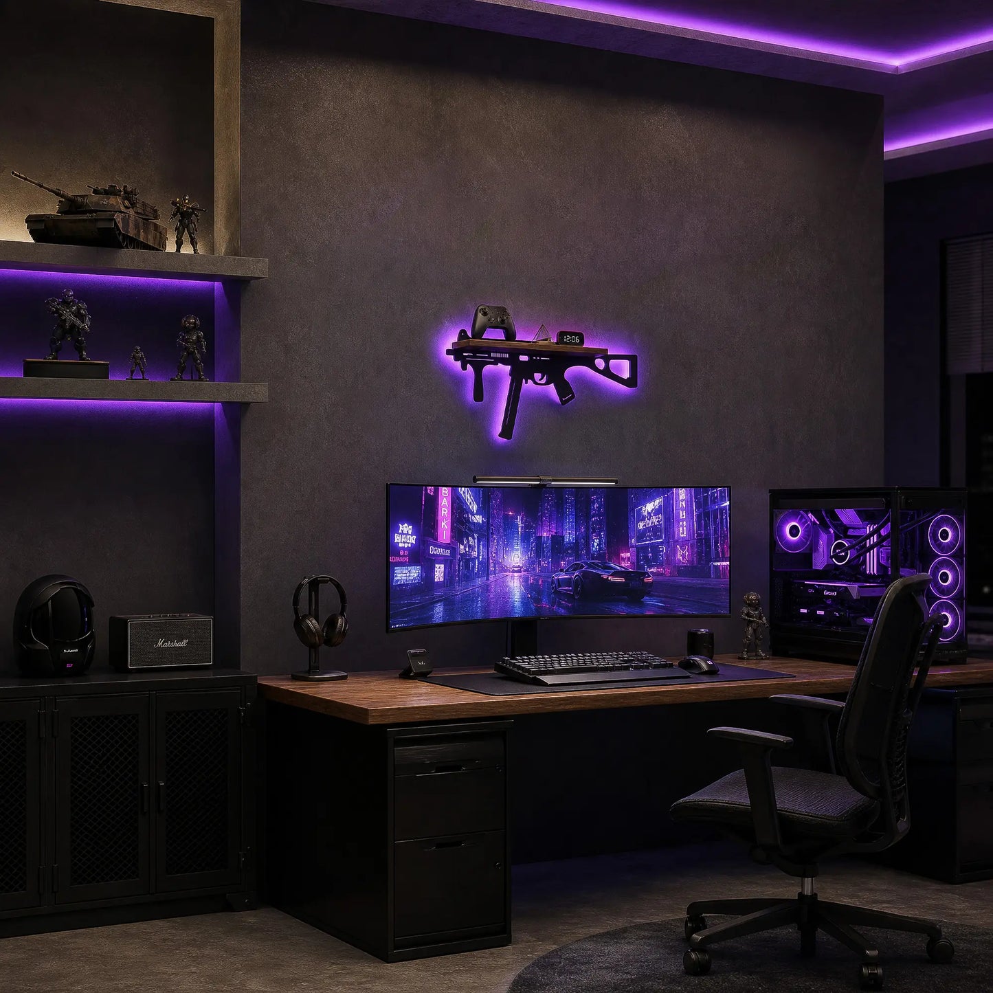FNYDOX Cool Room Decor - UMP Gun Shelf