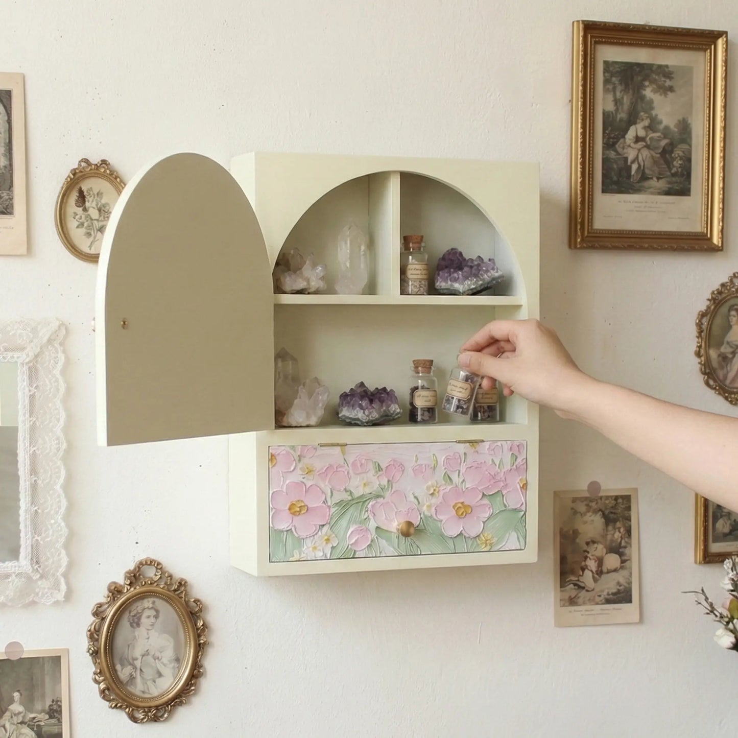 FNYDOX Storage Cabinet Boho Wall Decor