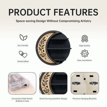 FNYDOX Cordless Wall Shelf with LED Light