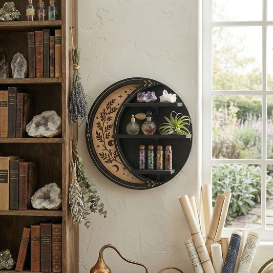 FNYDOX Whimsical Decor Moon Shelf with Light