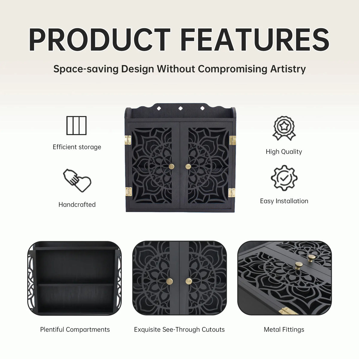 FNYDOX Black Desktop Cabinet