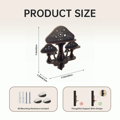 FNYDOX Witchy Mushroom Floating Shelf with Lights