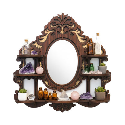 FNYDOX Vintage Wall Shelf with Mirror