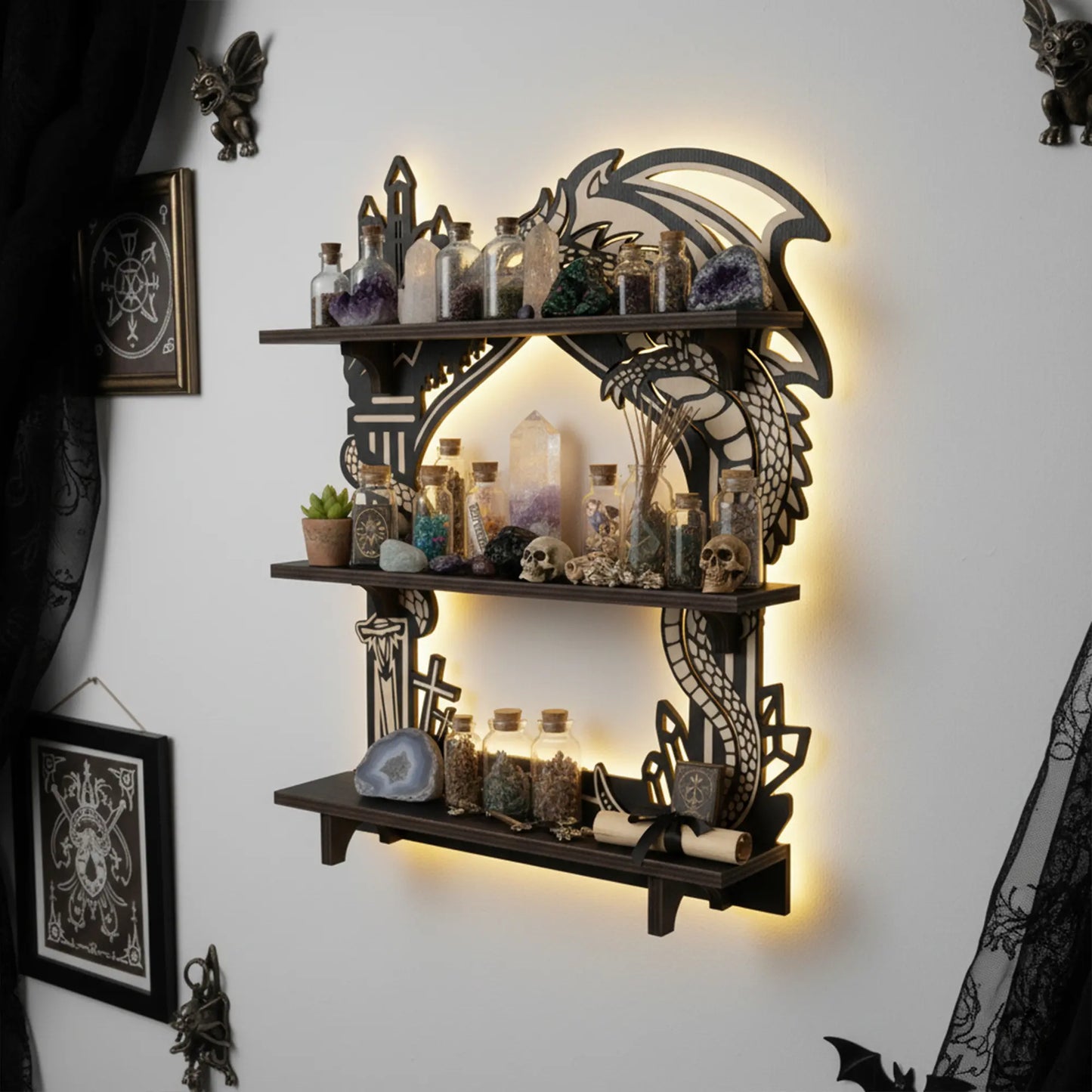 FNYDOX Trinket Shelf with Light (Dragon)