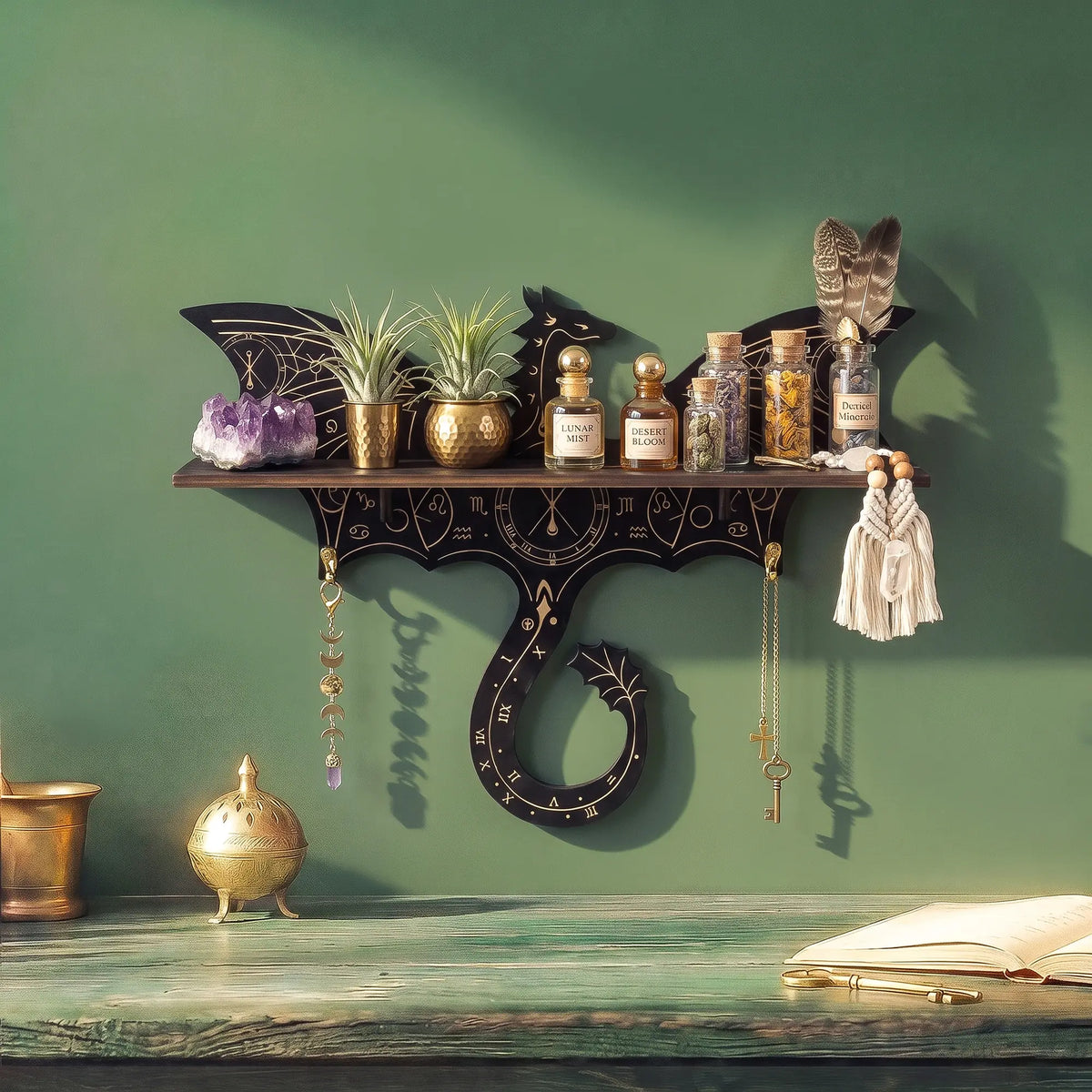 FNYDOX Fantasy Decor Dragon Shelf