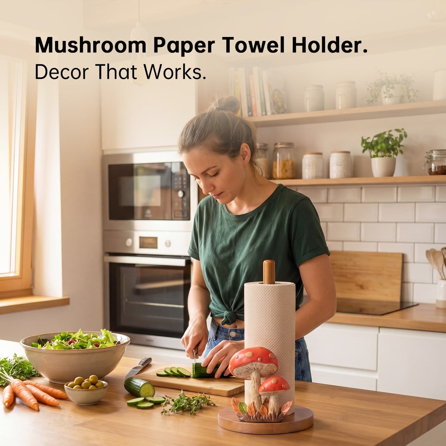 FNYDOX Mushroom Paper Towel Holder for Countertop