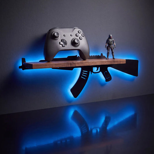 FNYDOX Man Cave Decor AK47 Gun Floating Shelves