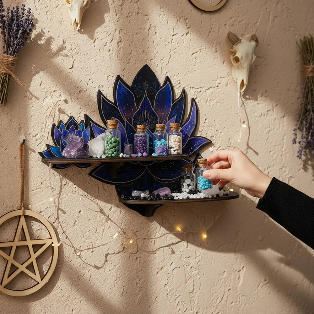 FNYDOX Purple Lotus Flower Wall Shelf