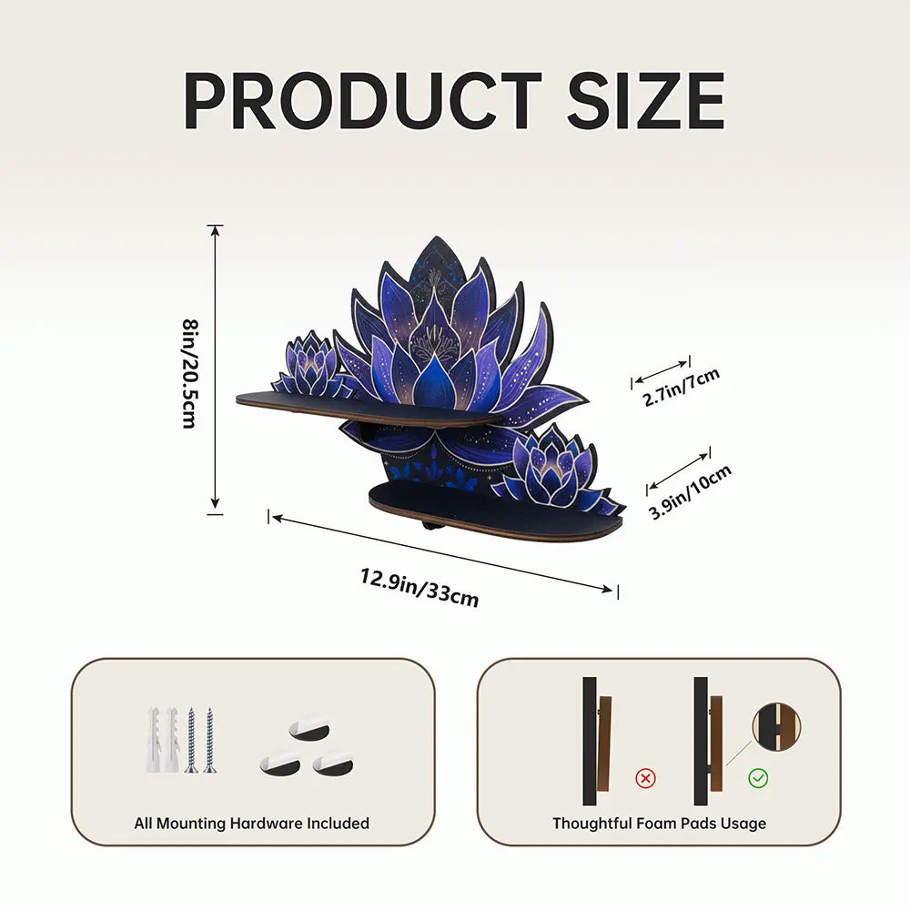 FNYDOX Purple Lotus Flower Wall Shelf