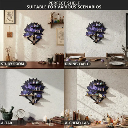 FNYDOX Lotus Flower Crystal Wall Shelf