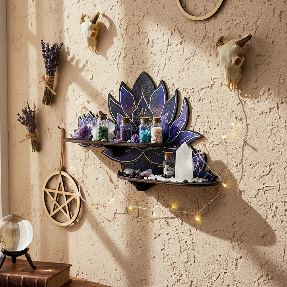FNYDOX Purple Lotus Flower Wall Shelf