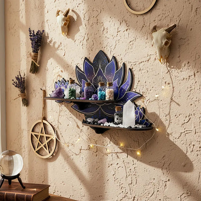 FNYDOX Purple Lotus Flower Wall Shelf