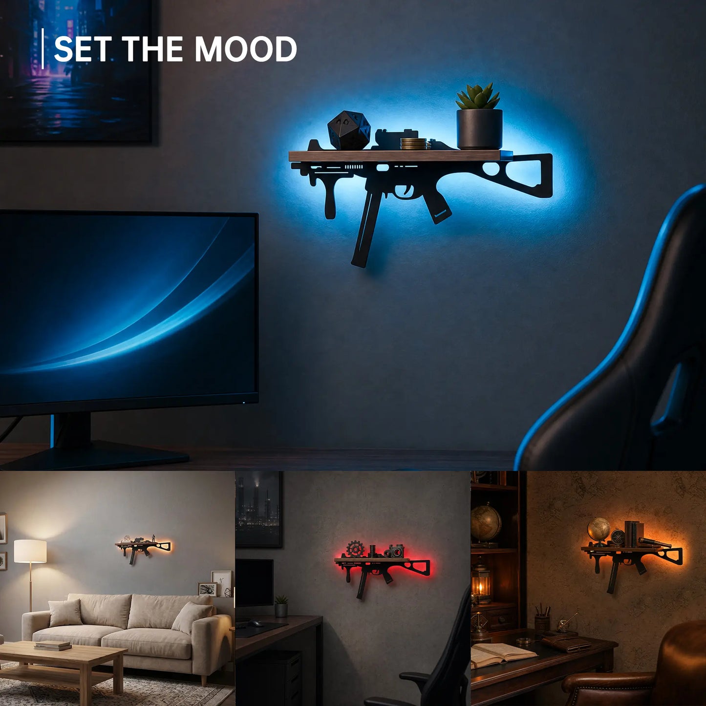 FNYDOX Cool Room Decor - UMP Gun Shelf