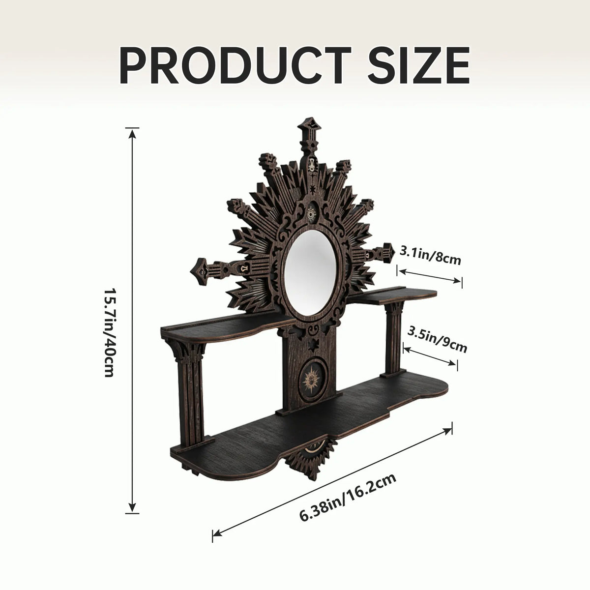 FNYDOX Vintage Floating Shelf with Mirror