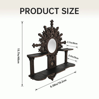 FNYDOX Vintage Floating Shelf with Mirror