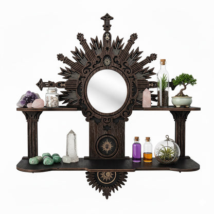 FNYDOX Vintage Floating Shelf with Mirror