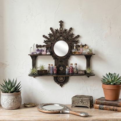 FNYDOX Vintage Floating Shelf with Mirror